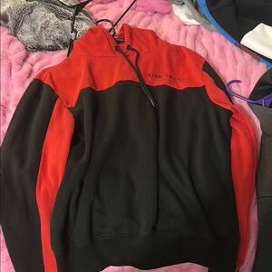 Kenneth Cole Red and Black Color-Block Sweater